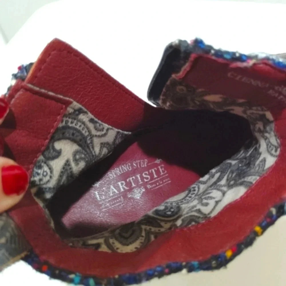 L'Artiste Spring Step Boots Cienna Distressed Multicolor Leather US 7.5 Zip - Picture 13 of 14